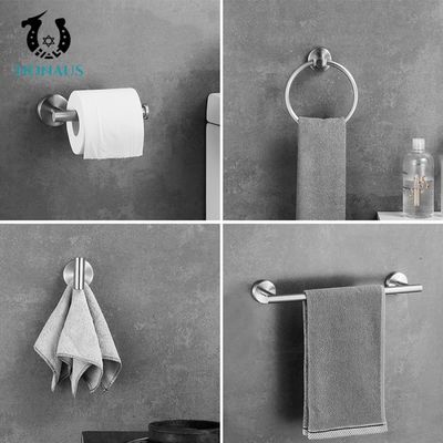 5 Pieces Bathroom Shower Accessories Wall Mounted Towel Racks 10KG capacity