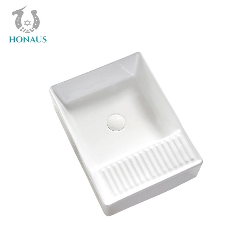 Balcony Laundry Bathroom Countertop Basin Washboard Ceramic Sink Hand Cloth Wash