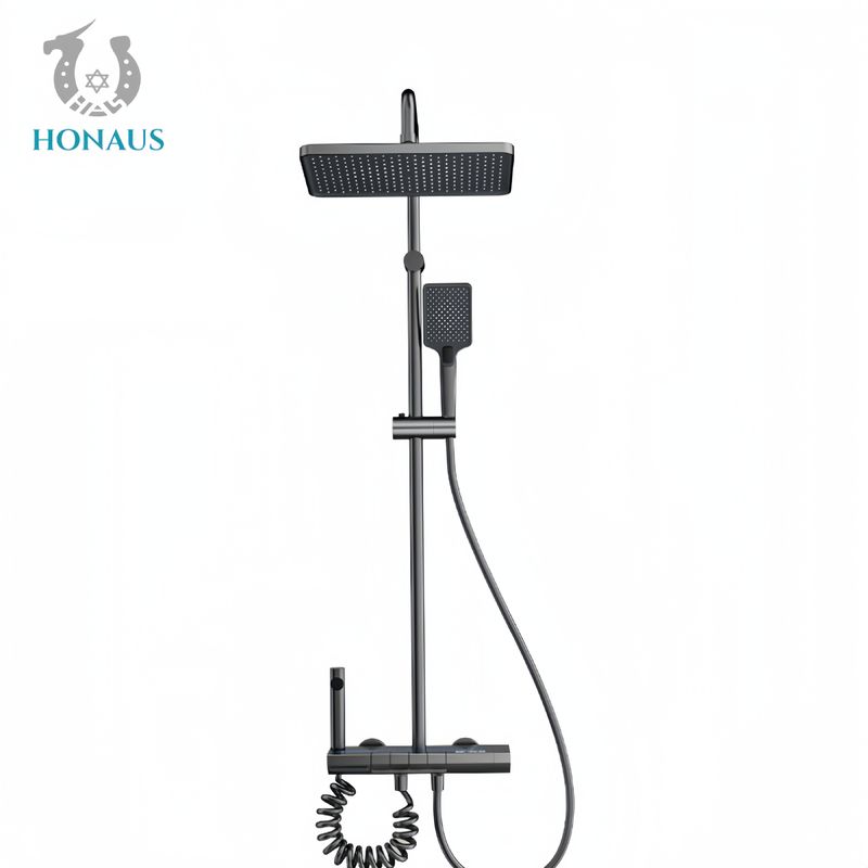 Thermostatic Exposed Valve Showers Four Handles High Quality Aluminum Digital Display